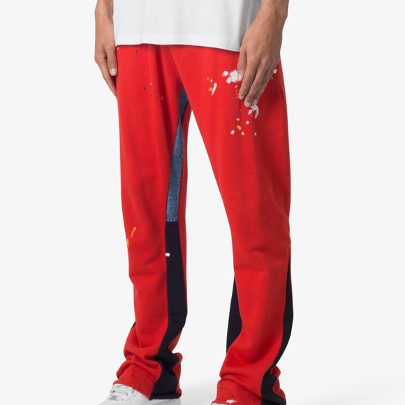 mnml Contrast Bootcut Sweatpants - Red Size LRed / L - Picture 3 of 3